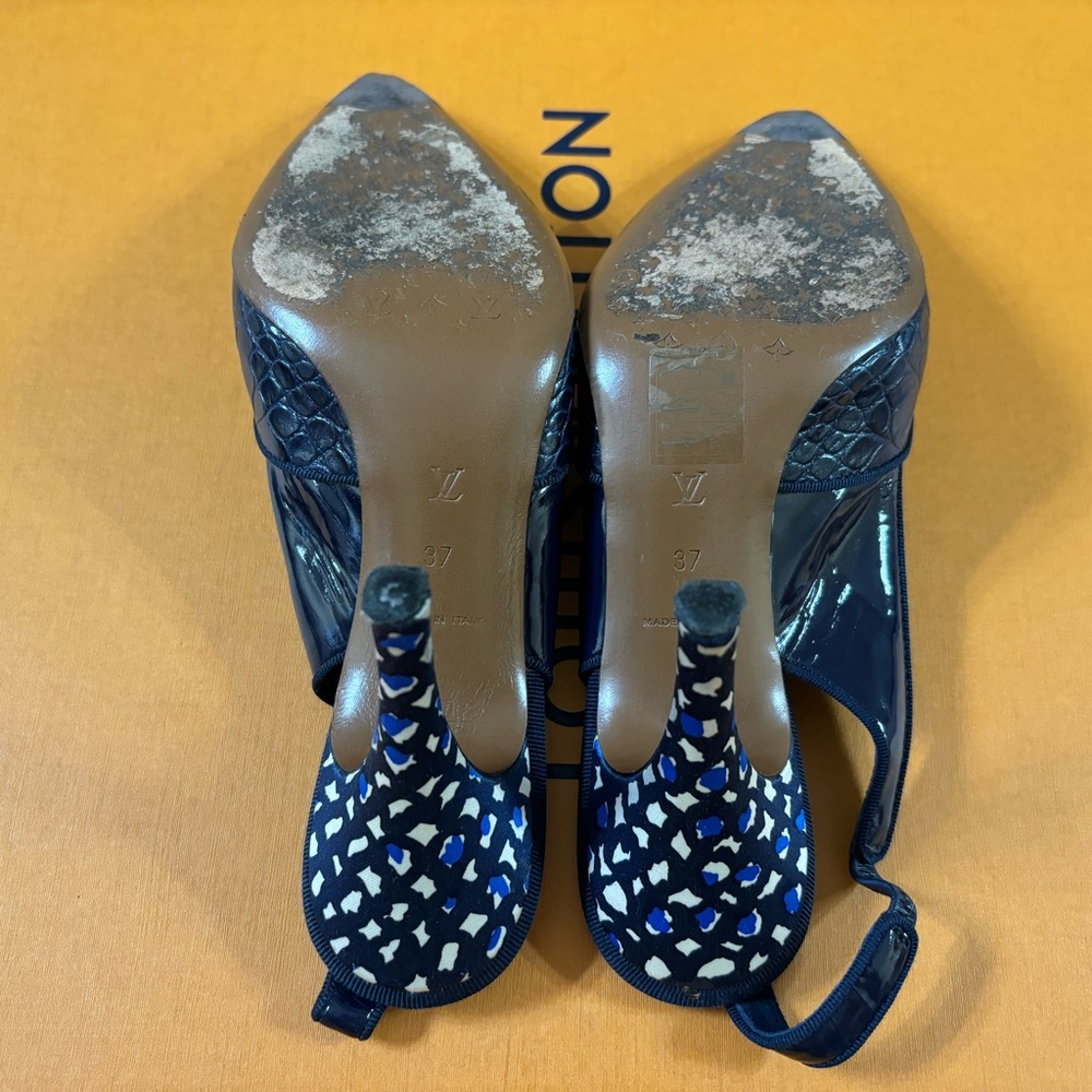 🆕Louis Vuitton padlock alligator leather slingback shoes - Picture 5 of 7